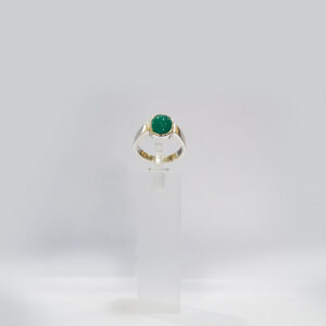 Emerald Round Ring Made in Pure Silver