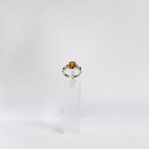 Hessonite Ring Square Gems on Side