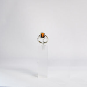 Hessonite Ring Square Adjustable