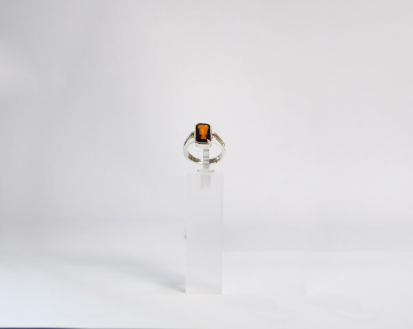 Hessonite Ring Square Adjustable