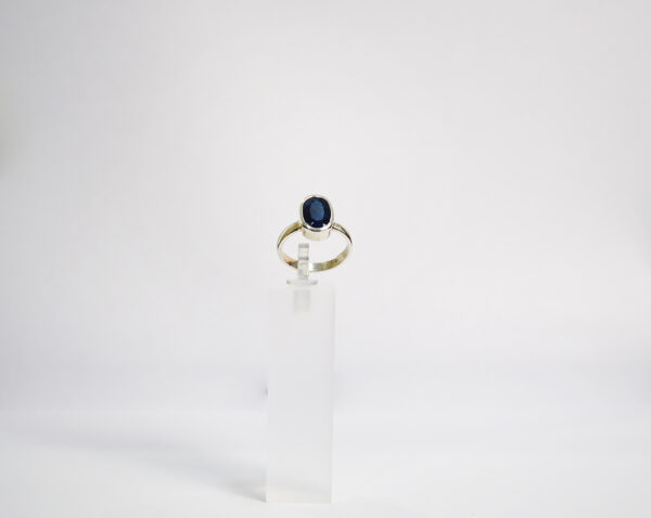 Blue Sapphire Ring Oval Adjustable