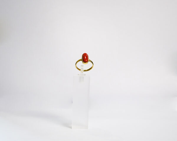 Red Coral Oval Ring