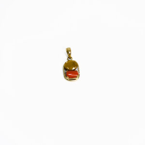 Yellow Sapphire And Coral Pendant Made In Panchdhatu